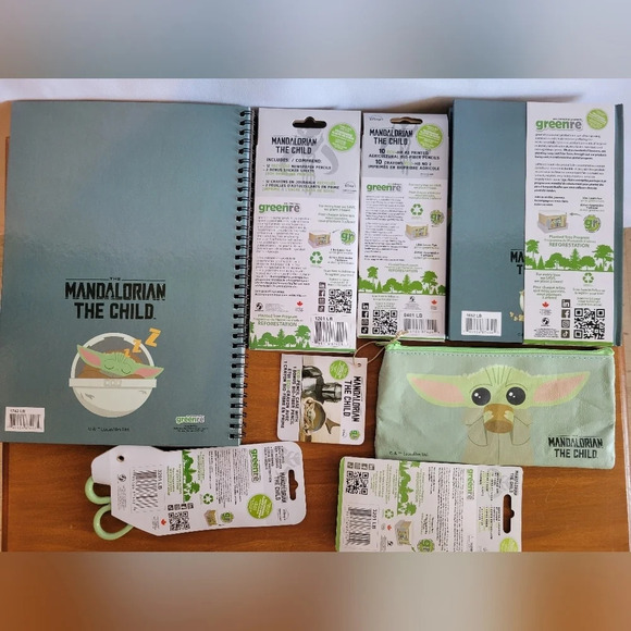 NWT Mandalorian  Notebooks,pencil crayons, pencils, scissors, erasers, sharpener - Picture 6 of 10